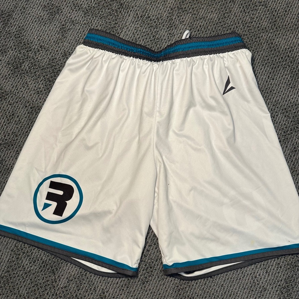 BSN Sports Mens Reversible Basketball Shorts Grey White Teal Small Athletic Gym